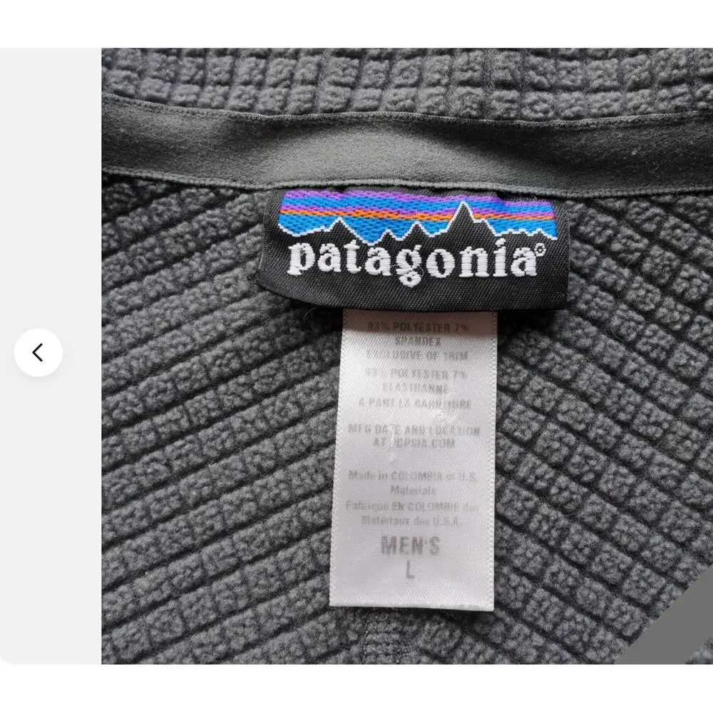 Patagonia Men's Large R1® Fleece Polartec Midlayer Pullover in Grey
